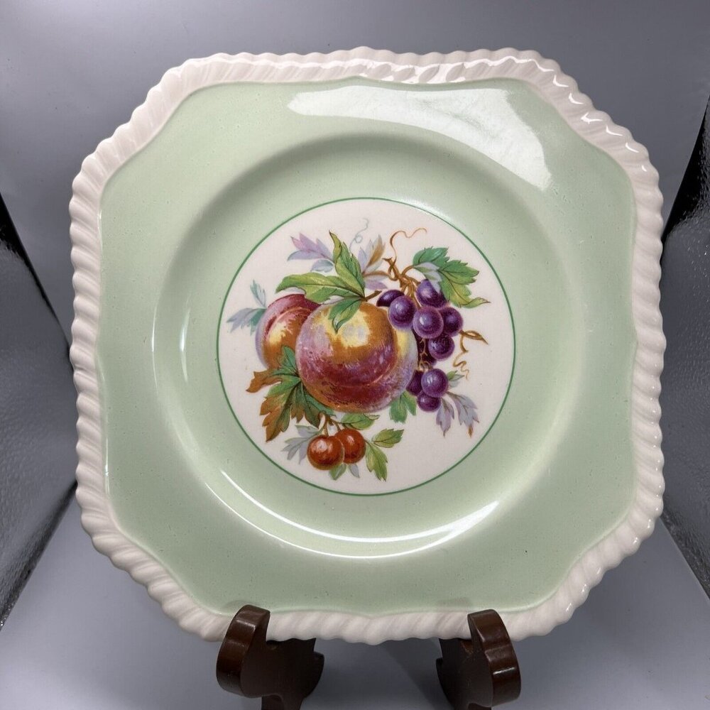 1930'S Set Of 4 Unused Old English JOHNSON BROS Pastel Fruits Rope Rim 8”